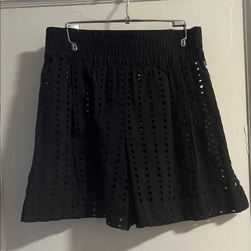 Calia Black Eyelet Swim Yoga Coverup Shorts XXS